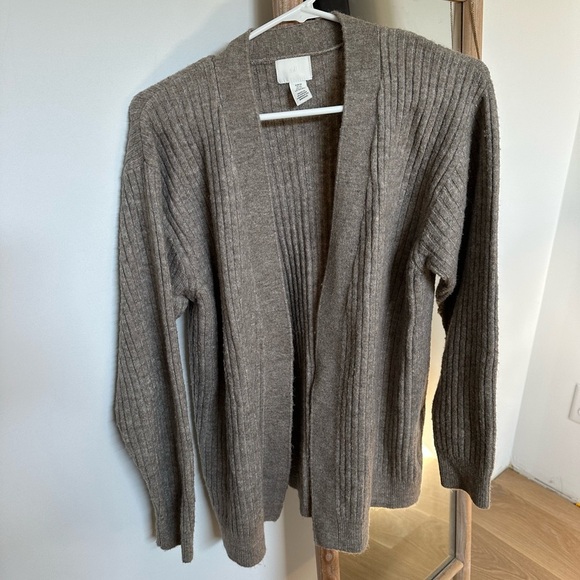 H&M Cozy Ribbed Knit Cardigan - Brown - Picture 3 of 6